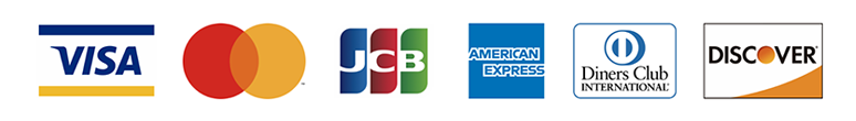 VISA Mastercard JCB AMERICAN EXPRESS Diners Club INTERNATIONAL DISCOVER